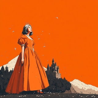 Migratectonics style, Midjourney V7: retro fairy-tale illustration