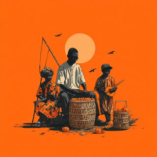 Migratectonics style, Midjourney V7: traditional folk art