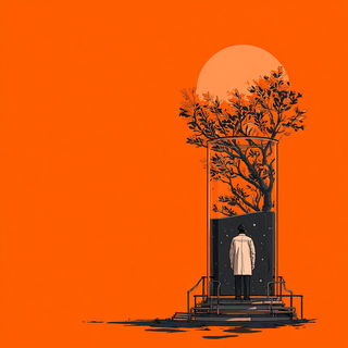 Migratectonics style, Midjourney V7: editorial illustration for popular scientific magazine cover