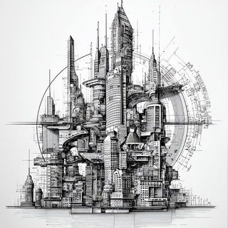Optomechanica style, Midjourney V7: megacity with futuristic bioarchitecture