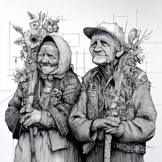 Optomechanica style, Midjourney V7: traditional folk art
