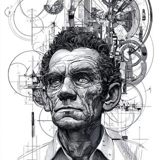 Optomechanica style, Midjourney V7: editorial illustration for popular scientific magazine cover