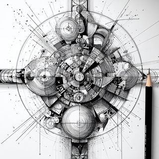 Optomechanica style, Midjourney V7: creative pattern composition