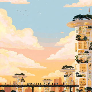 Pastelocartography style, Midjourney V7: megacity with futuristic bioarchitecture