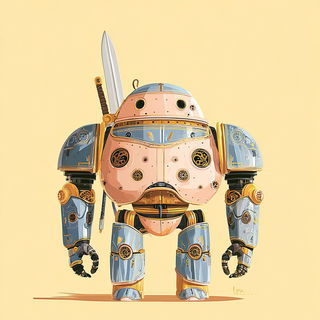 Pastelocartography style, Midjourney V7: concept art character design of retropunk steam knight