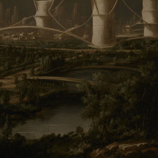Fleshbrocade style, Midjourney V7: megacity with futuristic bioarchitecture