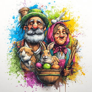 Dripglyph style, Midjourney V7: traditional folk art