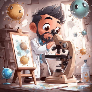 Coralossaur style, Midjourney V7: editorial illustration for popular scientific magazine cover