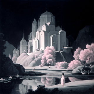 Cliffrosia style, Midjourney V7: retro fairy-tale illustration