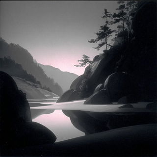 Cliffrosia style, Midjourney V7: realistic landscape photograph of quiet dawn