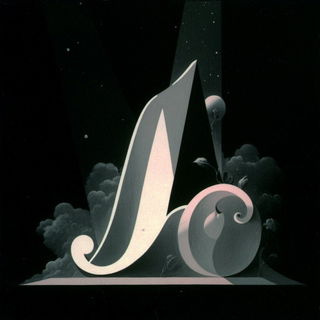 Cliffrosia style, Midjourney V7: typographic composition with large letters