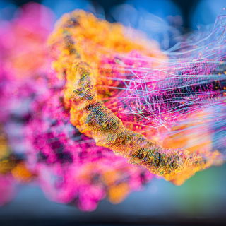 Fiberoptic Millinery style, Midjourney V7: abstract 3D render