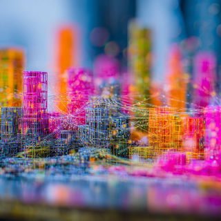 Fiberoptic Millinery style, Midjourney V7: megacity with futuristic bioarchitecture