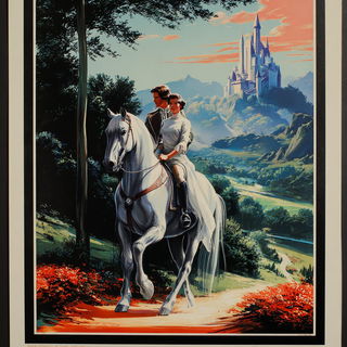 Saucerarabesque style, Midjourney V7: retro fairy-tale illustration