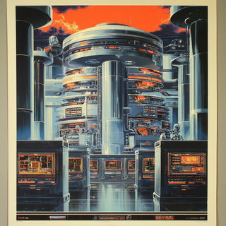 Saucerarabesque style, Midjourney V7: technical infrastructure blueprint schematics
