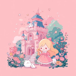 Pinksky Cartopop style, Midjourney V7: retro fairy-tale illustration