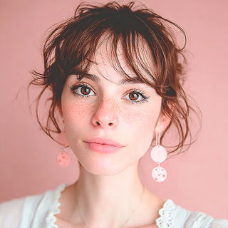 Pinksky Cartopop style, Midjourney V7: photographic portrait of female protagonist