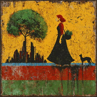 Rimebar Collage style, Midjourney V7: retro fairy-tale illustration