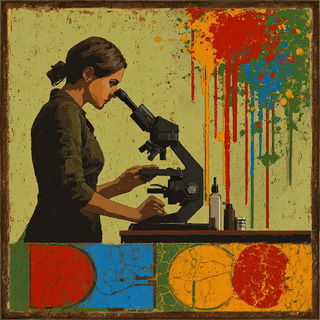 Rimebar Collage style, Midjourney V7: editorial illustration for popular scientific magazine cover