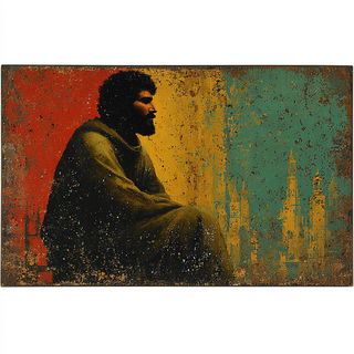 Rimebar Collage style, Midjourney V7: classical 18th-century oil painting