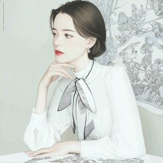Lunette Lithograph style, Midjourney V7: photographic portrait of female protagonist