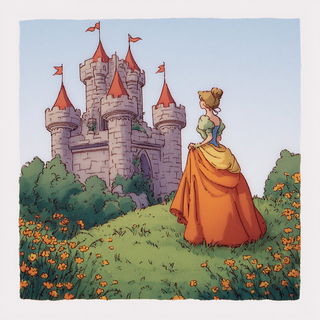 Fireside Scaleplay style, Midjourney V7: retro fairy-tale illustration