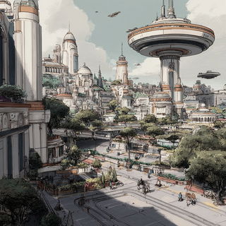 Quilltangle style, Midjourney V7: megacity with futuristic bioarchitecture