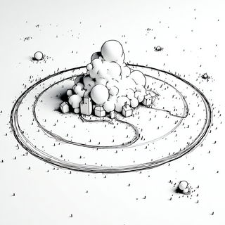 Inkstrata style, Midjourney V7: abstract 3D render