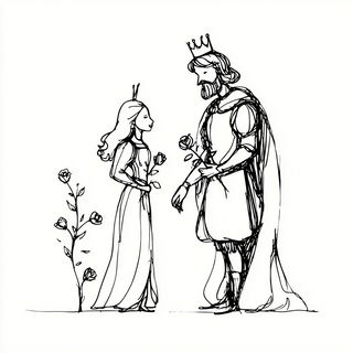 Inkstrata style, Midjourney V7: retro fairy-tale illustration