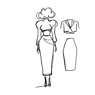 Inkstrata style, Midjourney V7: haute-couture fashion outfit