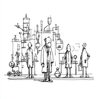 Inkstrata style, Midjourney V7: editorial illustration for popular scientific magazine cover