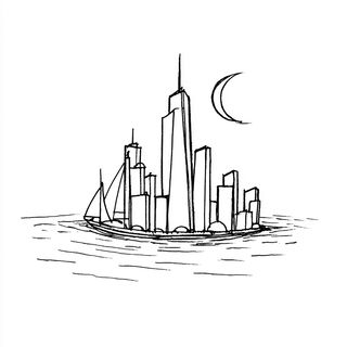 Inkstrata style, Midjourney V7: bold minimalist logo design for Istanbul city municipal services