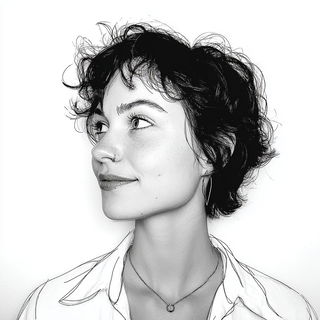 Inkstrata style, Midjourney V7: photographic portrait of female protagonist