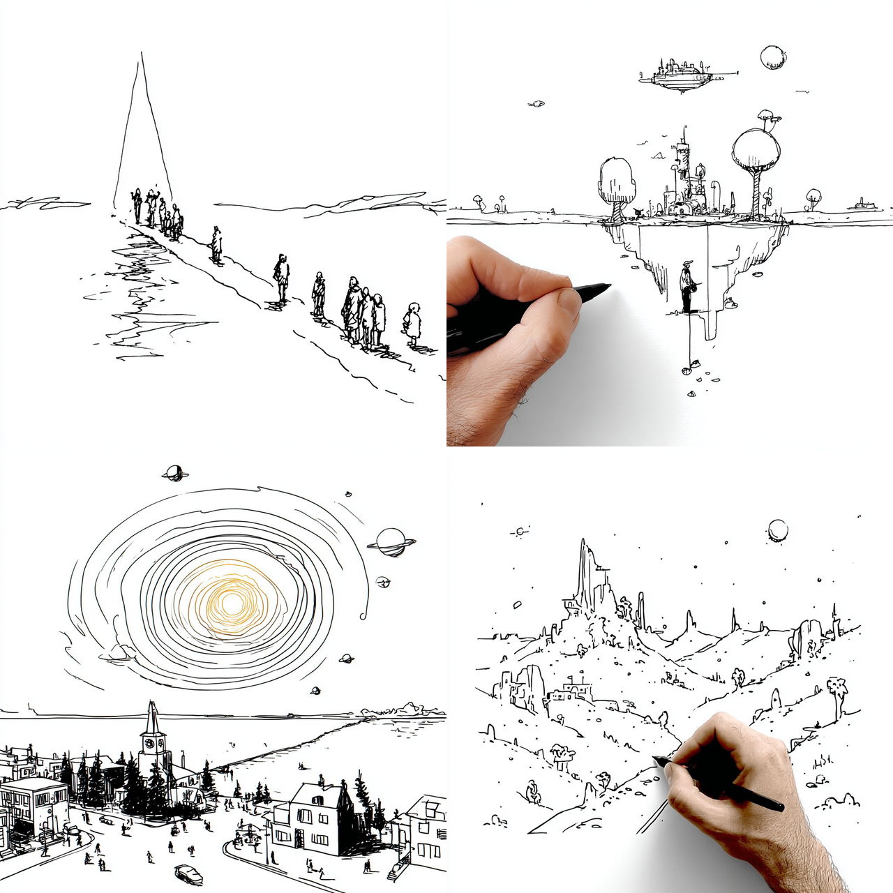 Inkstrata style, Midjourney V7, render 1 of 4