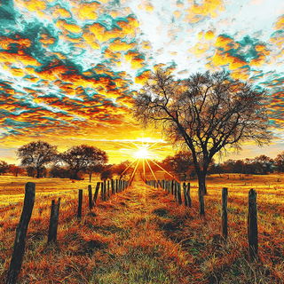 Jewelgate Fairground style, Midjourney V7: realistic landscape photograph of quiet dawn