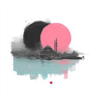 Blackwake Foghaven style, Midjourney V7: bold minimalist logo design for Istanbul city municipal services