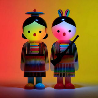 Glowmorph style, Midjourney V7: traditional folk art