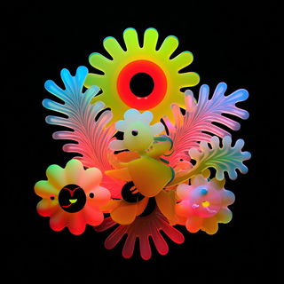 Glowmorph style, Midjourney V7: creative pattern composition