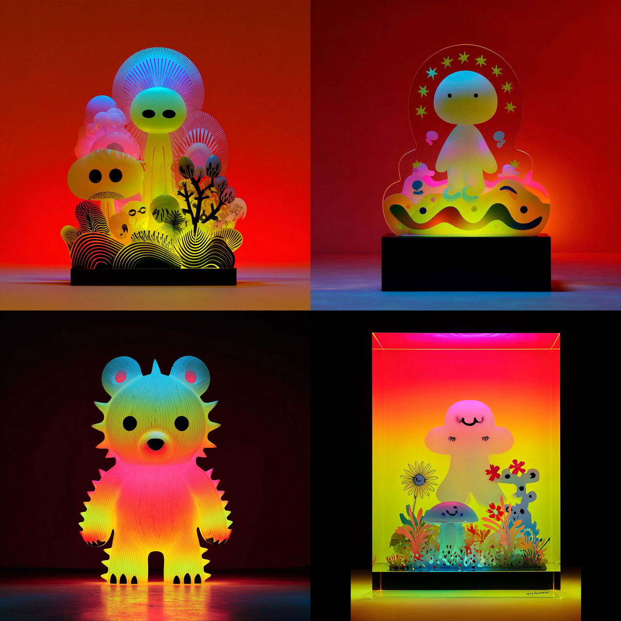 Glowmorph style, Midjourney V7, render 1 of 4