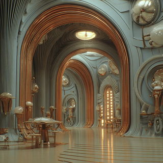 Solaris Cartographic Baroque style, Midjourney V7: abstract 3D render