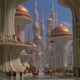 Solaris Cartographic Baroque style, Midjourney V7: megacity with futuristic bioarchitecture