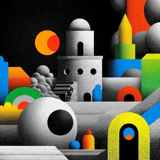 Stratified Primaryism style, Midjourney V7: abstract 3D render