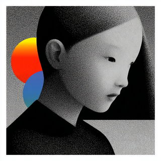 Stratified Primaryism style, Midjourney V7: photographic portrait of female protagonist