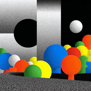 Stratified Primaryism style, Midjourney V7: typographic composition with large letters