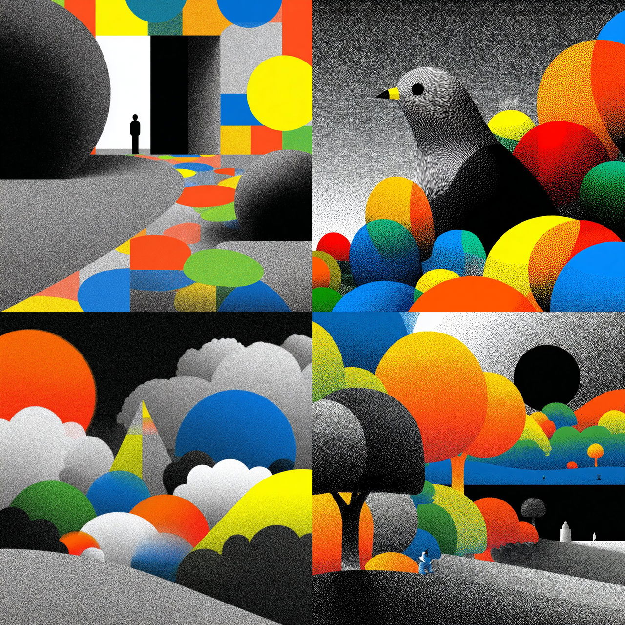 Stratified Primaryism style, Midjourney V7, render 1 of 4