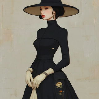 Equestralogue style, Midjourney V7: haute-couture fashion outfit