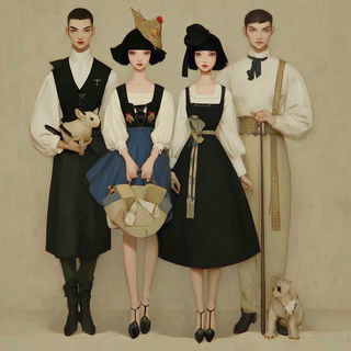 Equestralogue style, Midjourney V7: traditional folk art