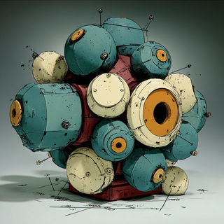 Junglomech style, Midjourney V7: abstract 3D render
