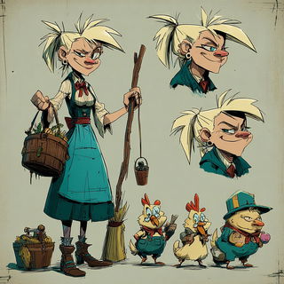 Junglomech style, Midjourney V7: traditional folk art