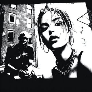 Noirgleam style, Midjourney V7: black-and-white manga comic strip